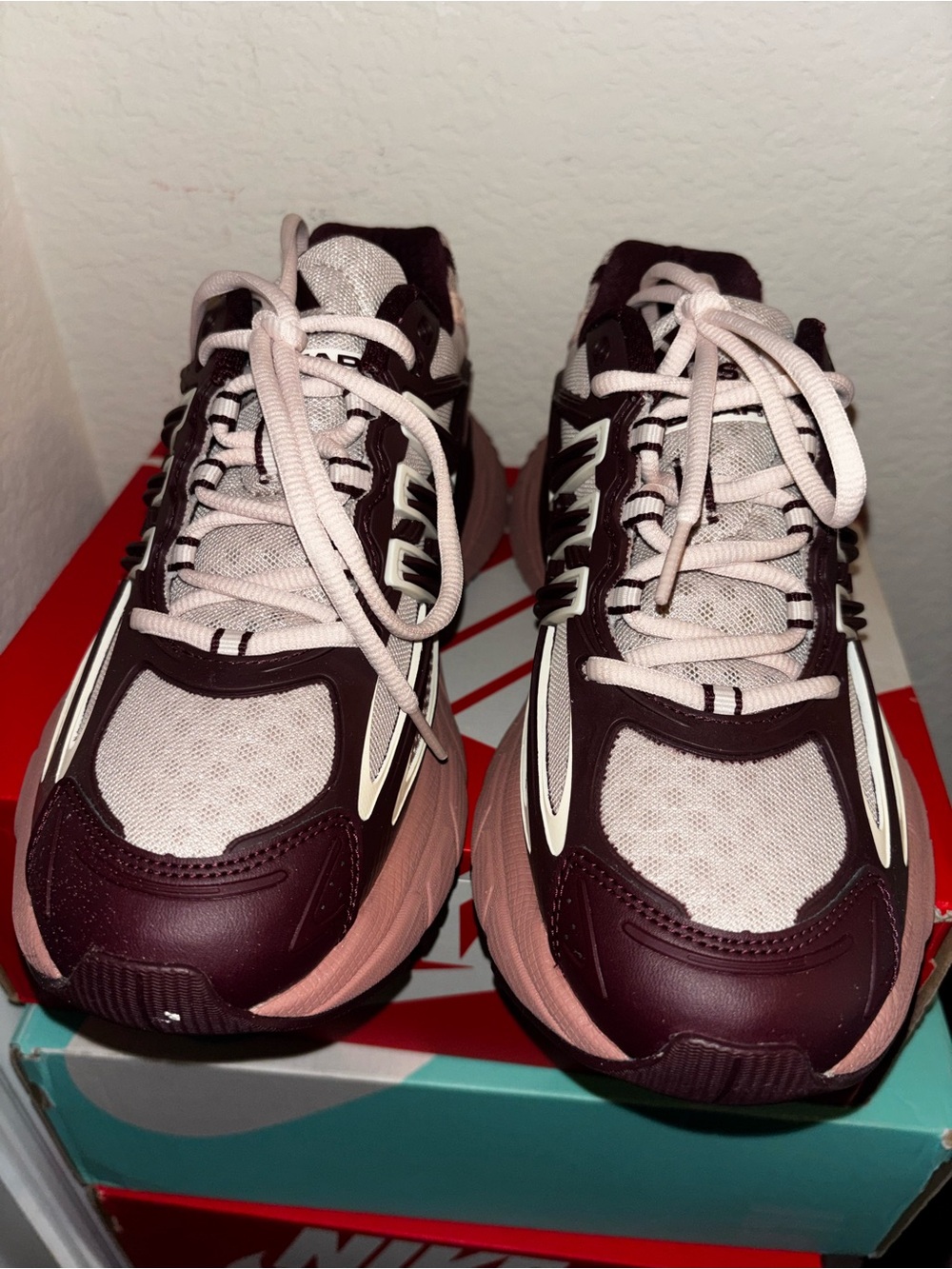 adidas Women’s Burgundy and Light Pink Sneakers
